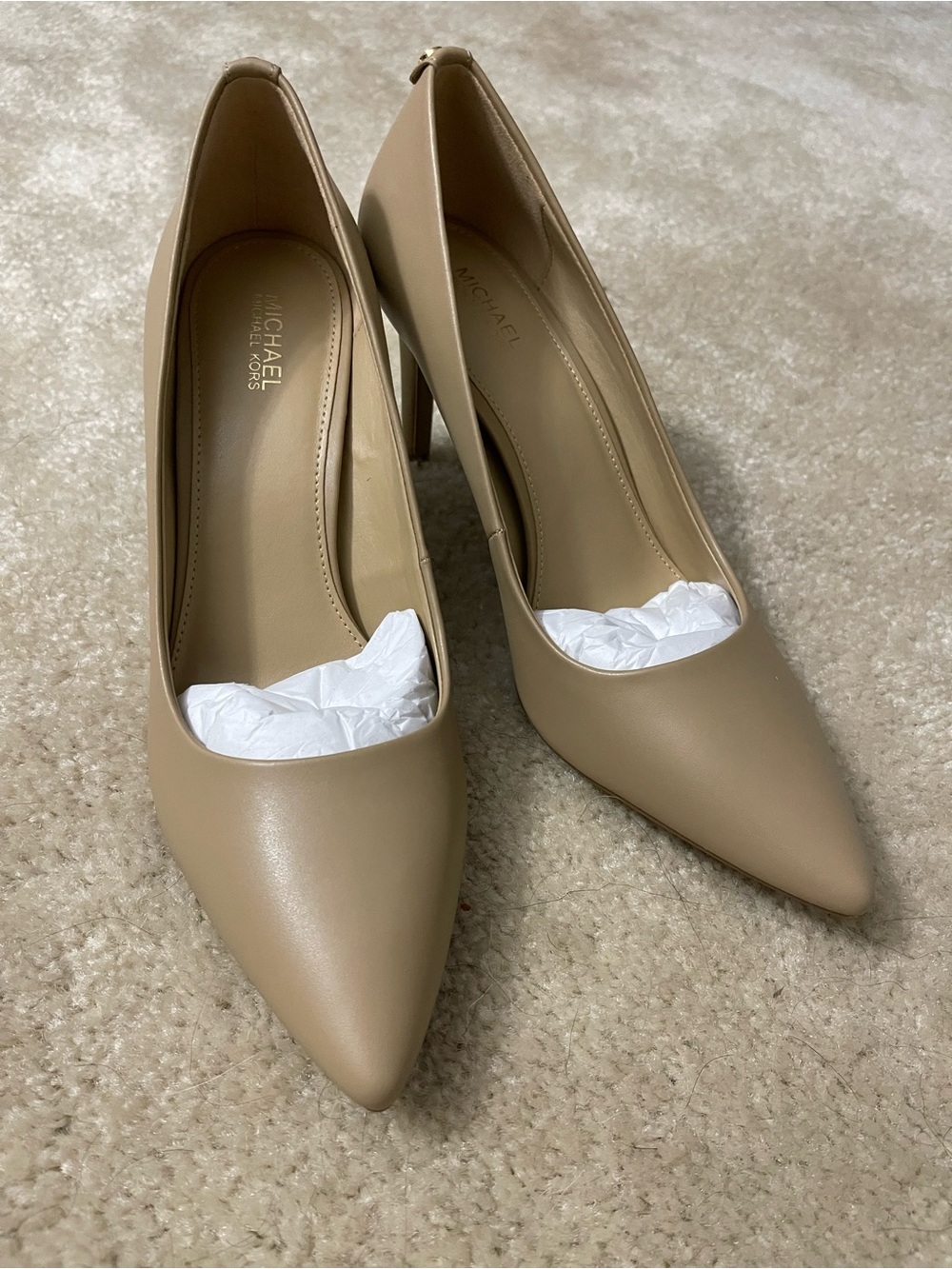 Michael Kors Beige Pointed Toe High Heel Pumps